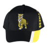 casquette noir avec un lion jaune